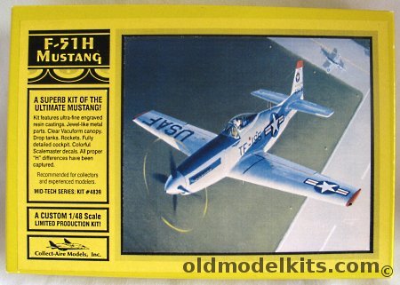 Collect-Aire 1/48 North American F-51H (P-51) Mustang - 131st FIS Massachusetts Air Guard 1951 / 133rd FS New Hampshire ANG 1952 / TF-51H Tyndall AFB Florida, 4839 plastic model kit
